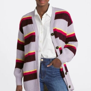 New Scotch & Soda V Neck Stripe Long Cardigan